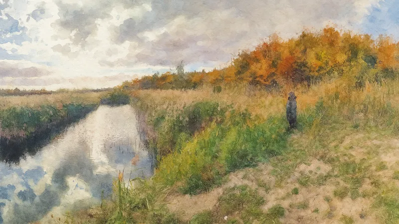 Landscape photograph with watercolour filter